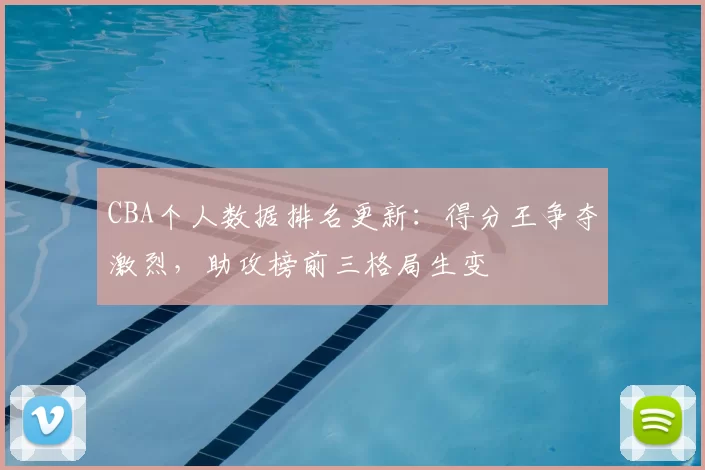 CBA个人数据排名更新:得分王争夺激烈,助攻榜前三格局生变